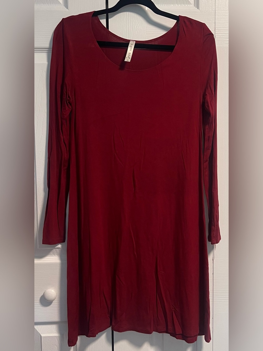 Lyss Loo "Shift and Shout" Long Sleeved Tunic Dress in Deep Burgundy